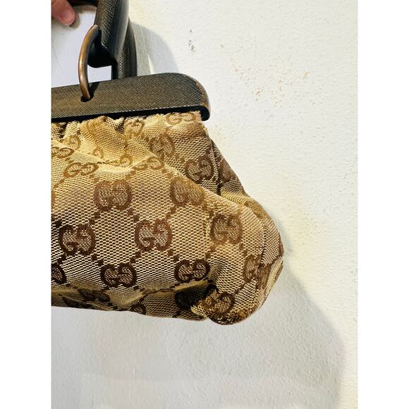 GUCCI Fall 2002 Tom Ford Classic Brown Monogrammed GG Canvas Wood Handle Doctor - Picture 8 of 16